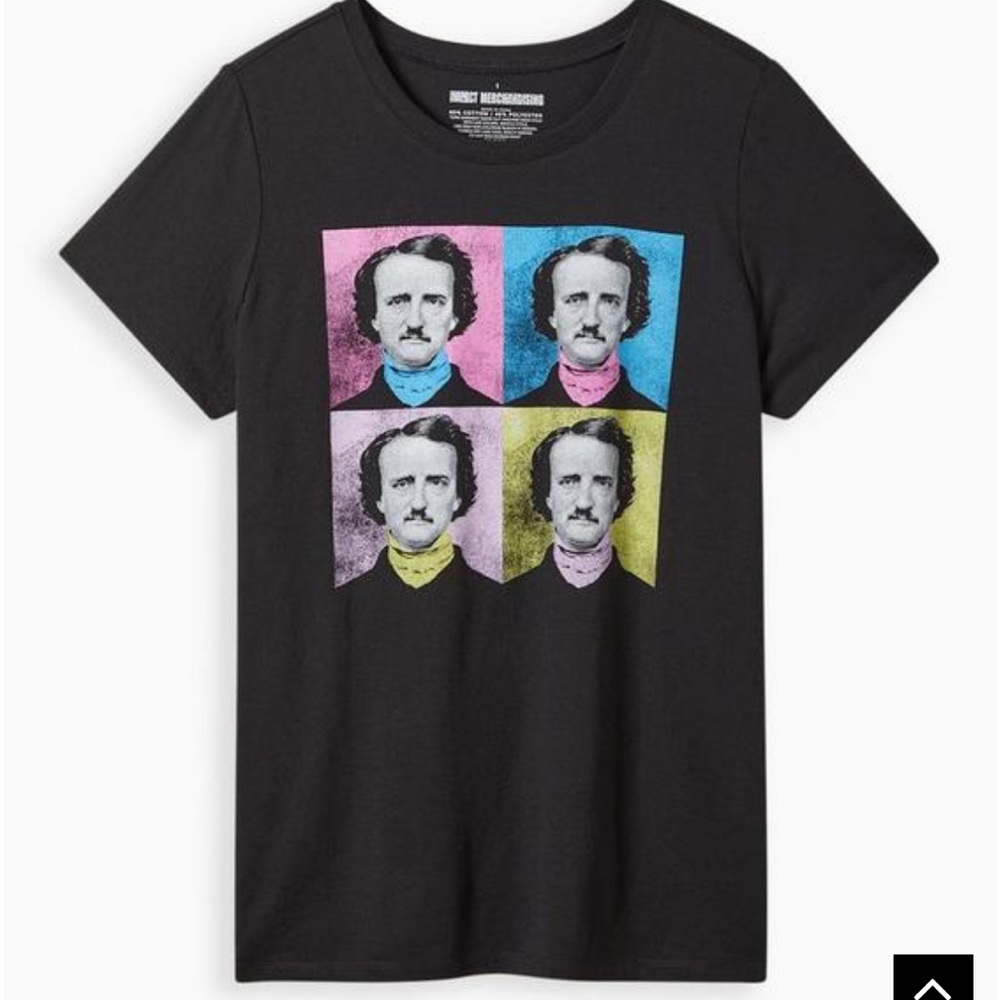 Torrid plus size Edgar Allan Poe t shirt 00/large nwt